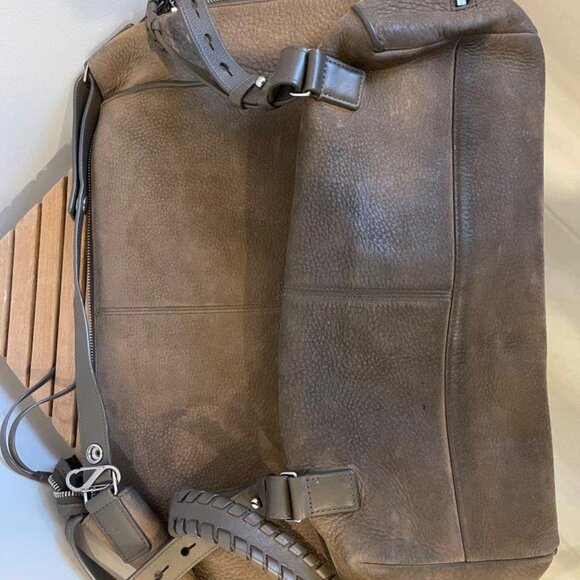 All Saints Leather Suede Handbag Backpack Hybrid Large with Woven Straps - Picture 8 of 12